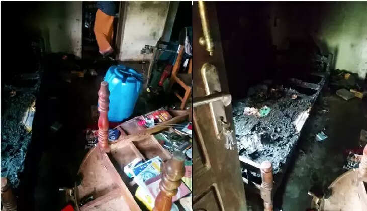 A criminal gang set fire to a house in Pandalam